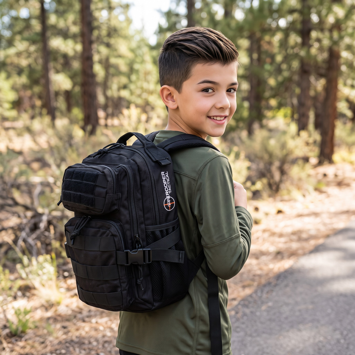 Youth Black Tactical Backpack