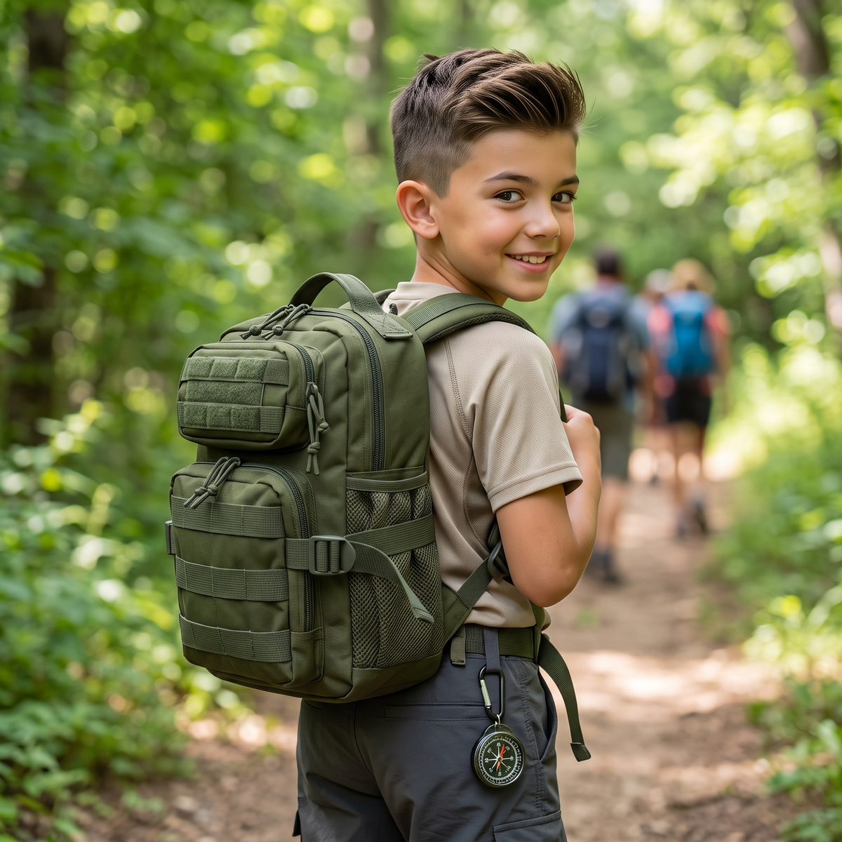 army backpack kids Youth OD Green Tactical Replica Jersey 34L Cool Backpack - Measuring 17” x 10” Color:Brown Zircon