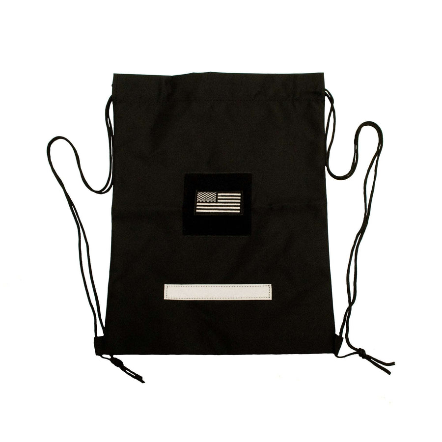 Black Tactical Drawstring Backpack