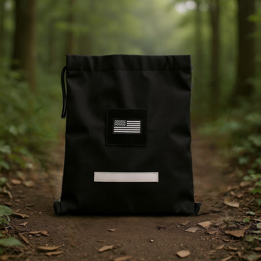 Black Tactical Drawstring Backpack