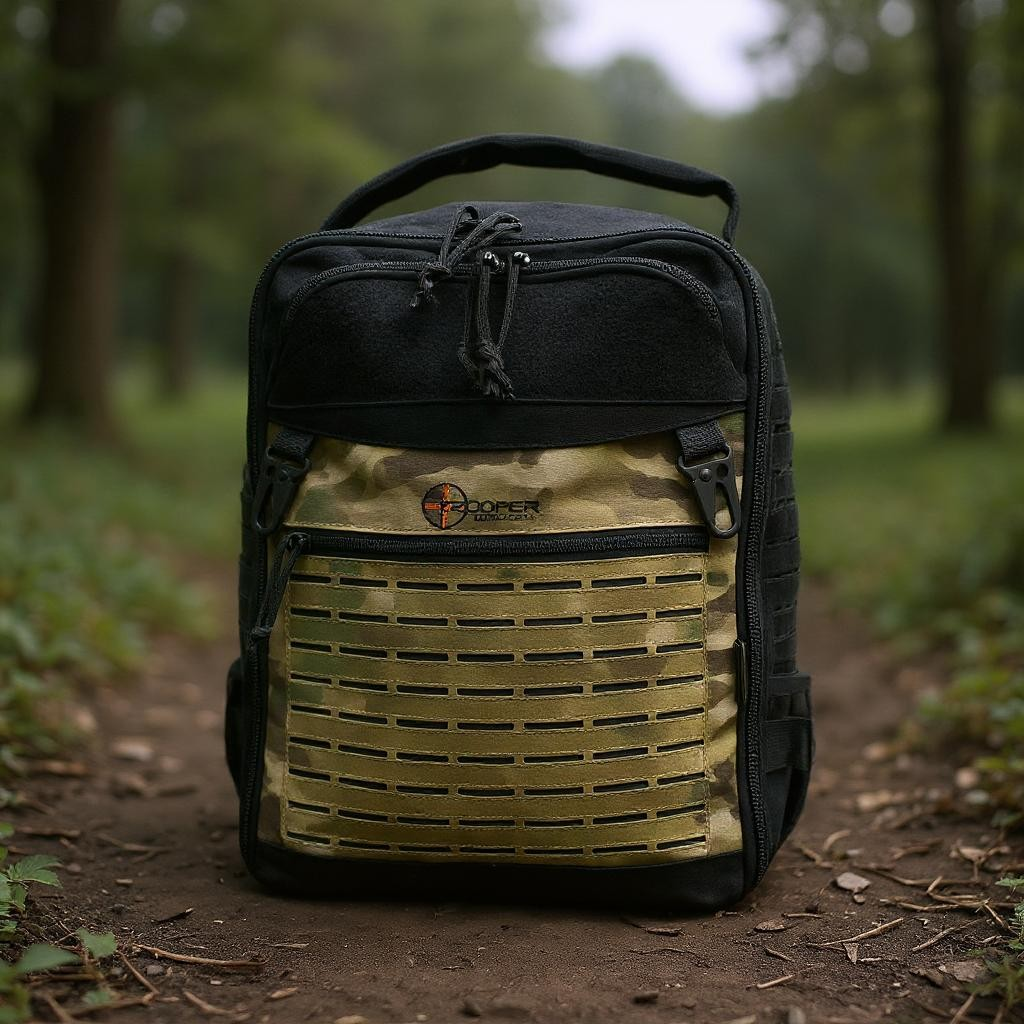 Diaper-Bag Multicam Black Tacticool featuring durable design and molle grid for versatile storage options.