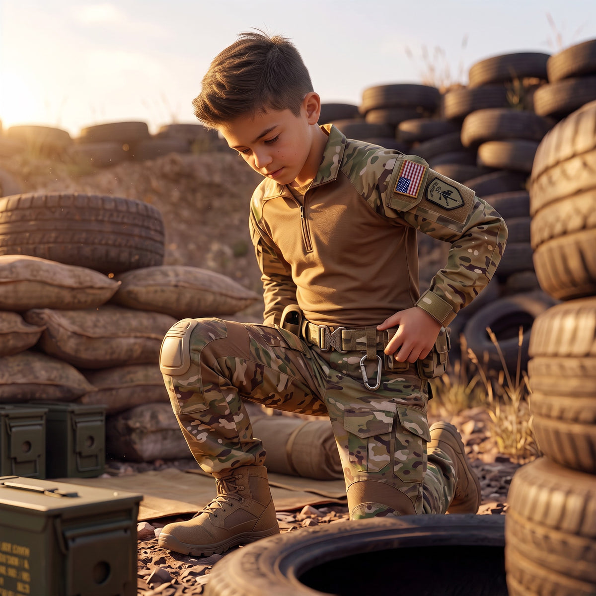 Youth Multicam Overwatch Combat Tactical Shirt