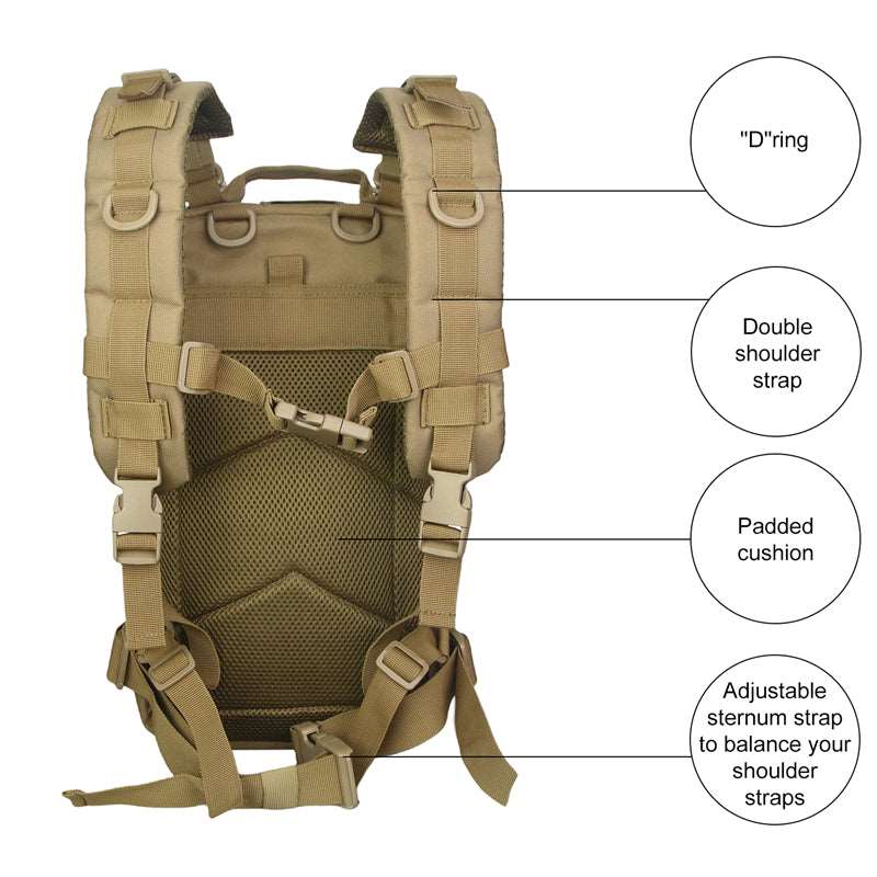 3 Day Recon Coyote Tactical Backpack SKU 9825