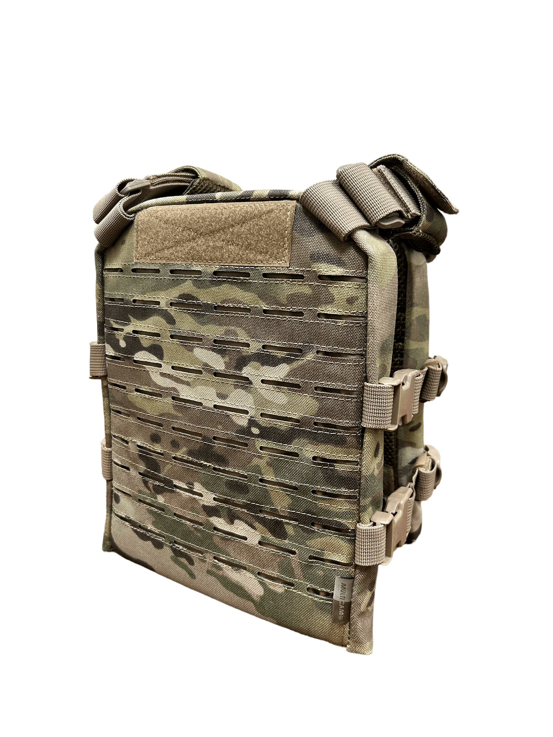 Multicam Youth Slick Plate Carrier in premium 700 denier fabric with adjustable straps and Molle grid