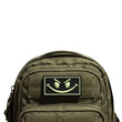 Load image into Gallery viewer, Trooper Clothing black PVC patch with glow-in-the-dark yellow smiley face and border. Hook-and-loop backing.
