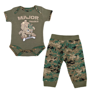Marine "Major Trouble" Baby Set