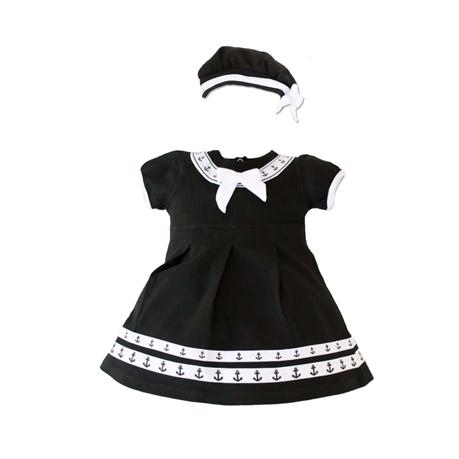 blue dress for baby girl Plus Size Sailor Collar Sakura Bow Black Summer Dress Regular Ver / M main image 0