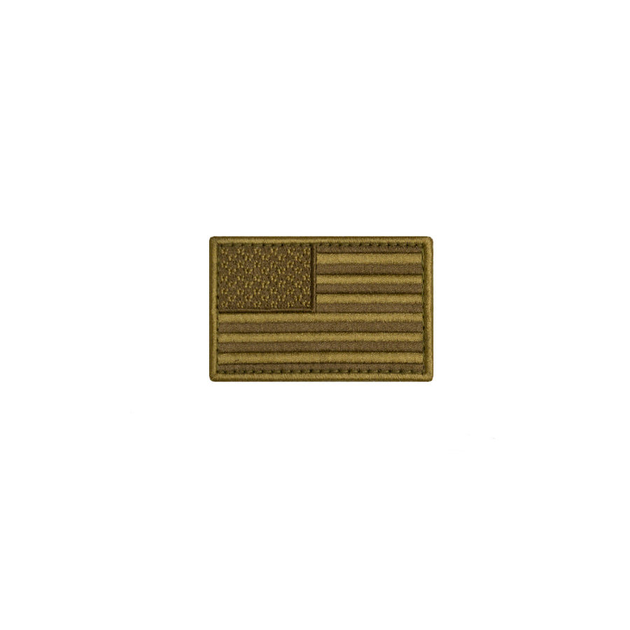 US Flag Tan and Brown Embroidered Patch