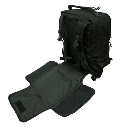 Diaper-Bag Multicam Black Tacticool with changing mat extended for easy use.